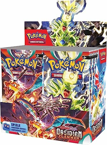 Pokémon kaarten box met Obsidian Flames thema