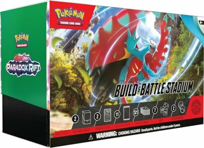 Pokémon Build & Battle Stadium doos met Paradox Rift thema