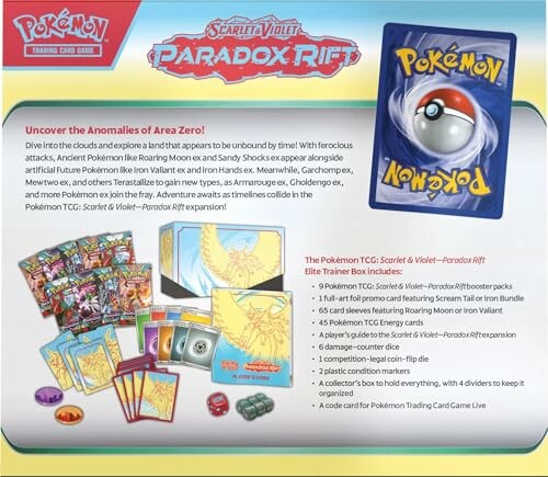 Inhoud van Pokémon TCG Scarlet en Violet Paradox Rift Elite Trainer Box