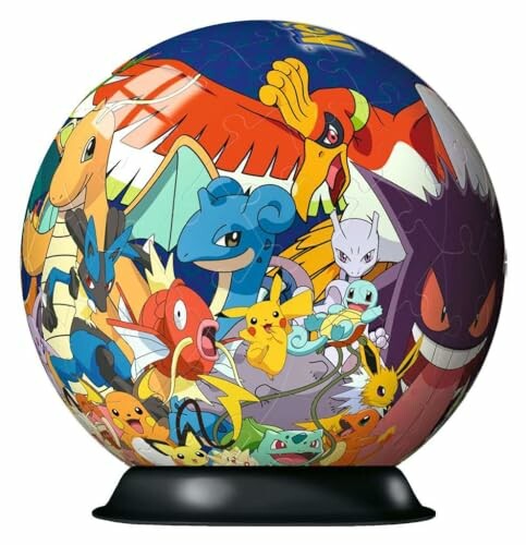 Ronde puzzel met verschillende Pokémon-personages