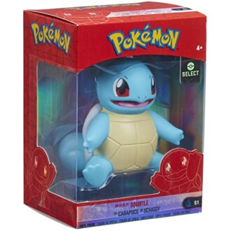 Speelgoedfiguur van Squirtle in een verpakking.