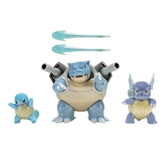 Pokemon figuren van Squirtle, Wartortle en Blastoise