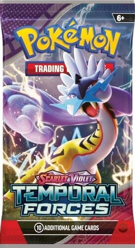 Voorkant van Pokémon-kaartenpakket met Scarlet & Violet Temporal Forces thema