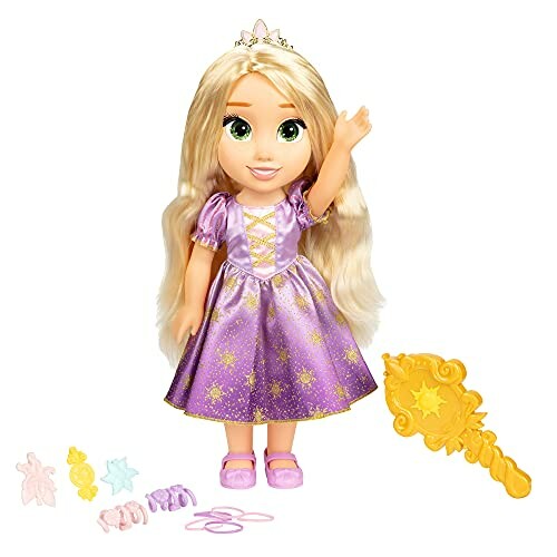 Rapunzel pop met accessoires en lange blonde haren