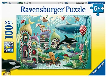 Puzzel met oceaanthema en onderwaterdieren