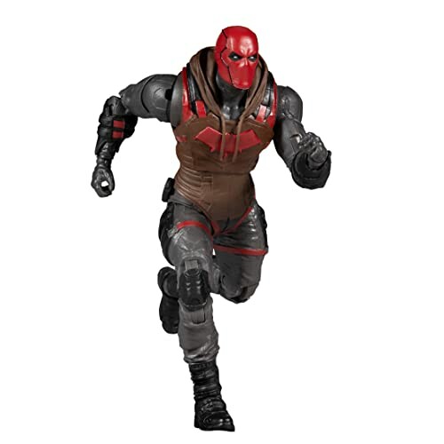 Actiefiguur van Red Hood in een renpositie.