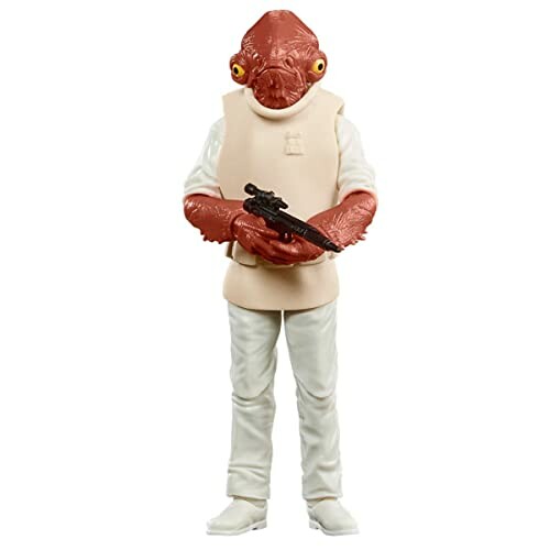 Speelgoedfiguur van een sciencefictionpersonage met rood hoofd en witte kleding.