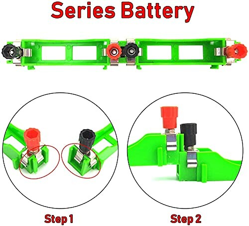 Batterij in serie verbindingstool met stappen