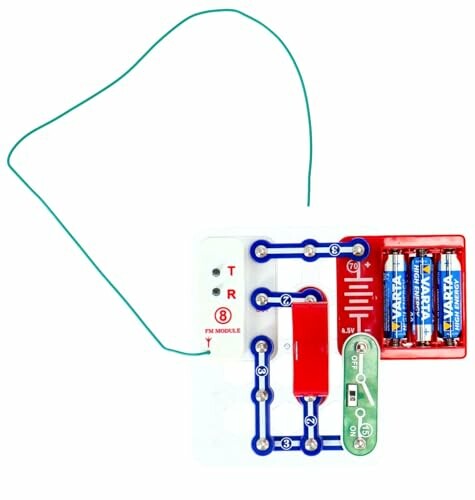 Elektronische schakeling met batterijen en draad.