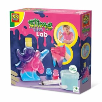 Slime kleur laboratorium set met flesjes en spuit