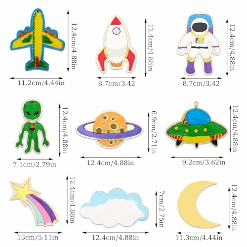 Ruimte-thema stickers met raket, astronaut en meer.