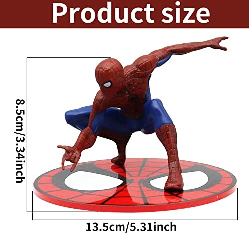 Spiderman actiefiguur met afmetingen 13.5cm bij 8.5cm