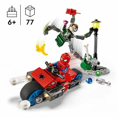 Spiderman LEGO-set met motor en schurk.