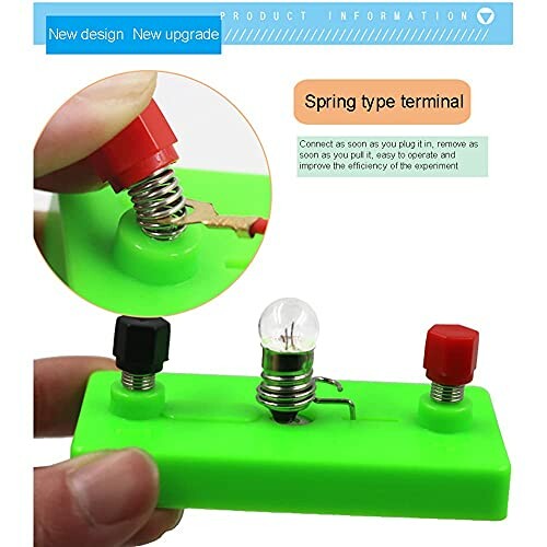 Groene veerklem met lamp en terminals