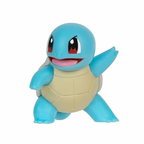 Squirtle figuurtje met blauwe schilpad en vrolijke gezichtsuitdrukking