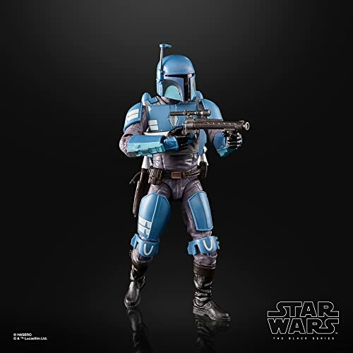 Blauw gepantserde Star Wars actiefiguur met wapen