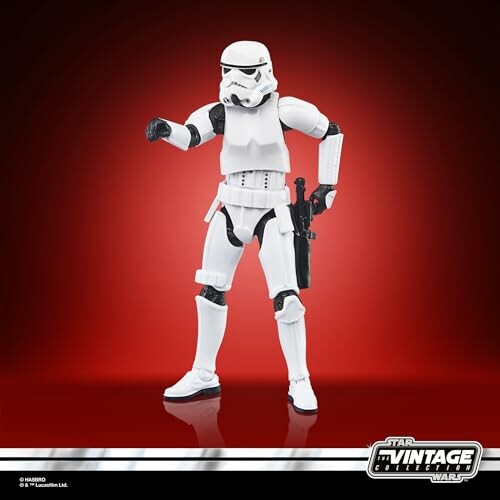 Stormtrooper-figuur op rode achtergrond