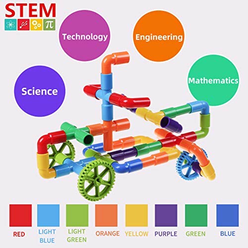 STEM-speelgoed met kleurrijke buizen en wielen