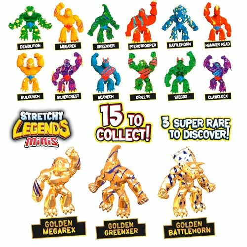 Verschillende kleurrijke Stretchy Legends minispeelgoedfiguren