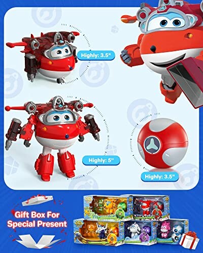 Super Wings speelgoedrobots en cadeauverpakking