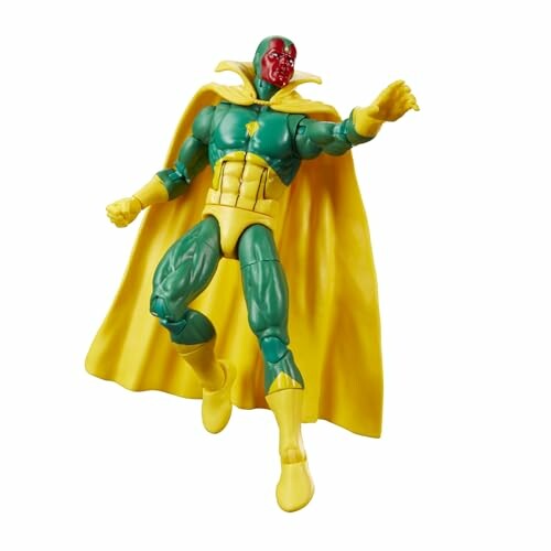 Superheld actiefiguur met groene en gele kostuum.