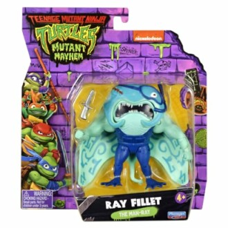 Actiefiguur van Ray Fillet uit Teenage Mutant Ninja Turtles verpakking.