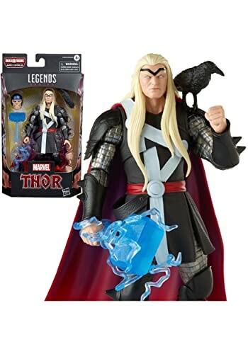 Thor actiefiguur met hamer en raaf