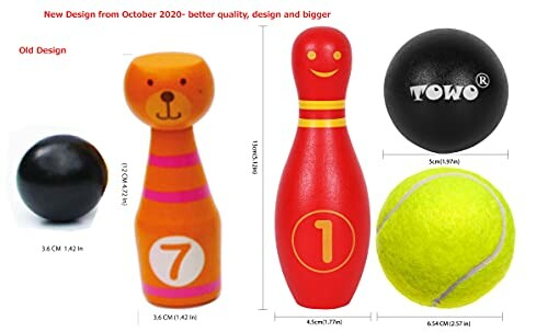 Vergelijking van oude en nieuwe bowlingontwerpen met ballen.