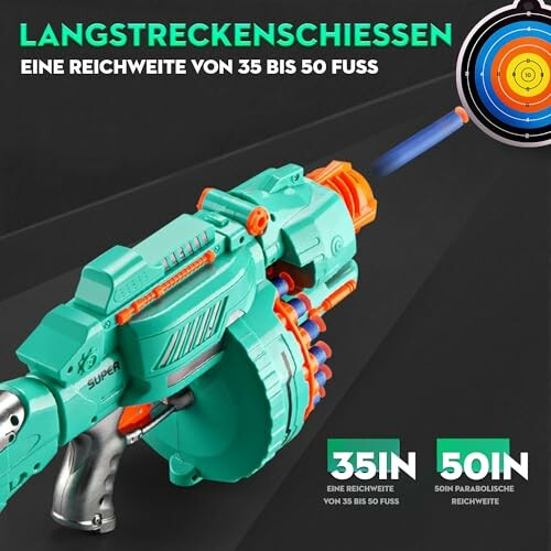 Groene speelgoedblaster met doelwit