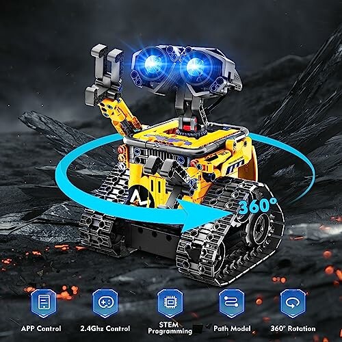 Speelgoedrobot met 360 graden rotatie en programmeerbare functies