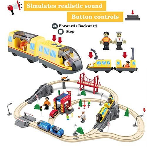 Speelgoedtreinset met rails en figuren