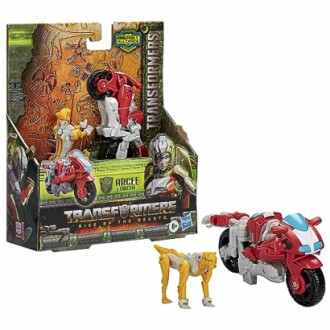 Transformers speelgoed met Arcee en Cheetor figuren.