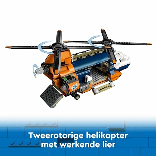 Tweerotorige helikopter met werkende lier