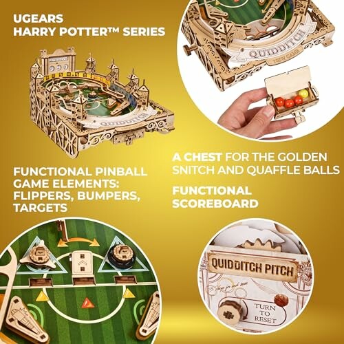 Ugears Harry Potter pinballspel met Quidditch-thema