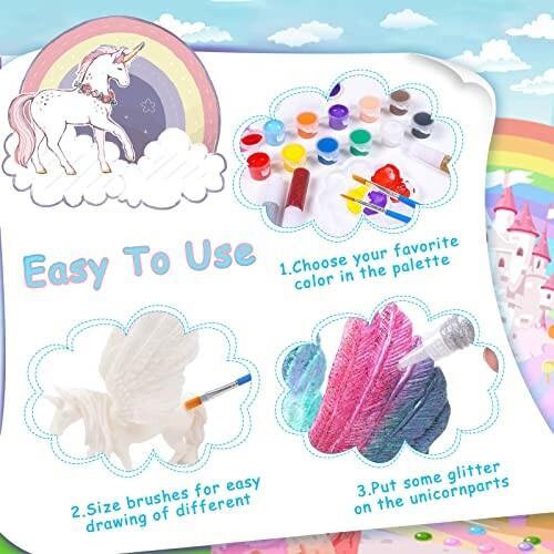 Unicorn knutselset met verf en glitter