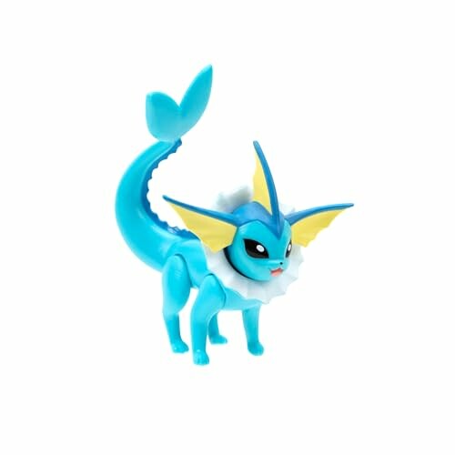 Speelgoedfiguur van een blauwe water-Pokémon met vinnen.