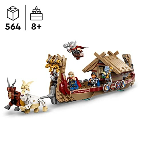 LEGO vikingschip met figuren en draken