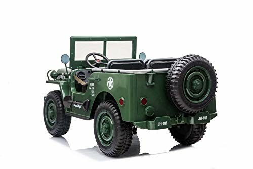 Groene speelgoed jeep met klassieke stijl