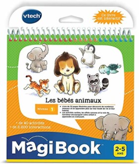 Interactief boek voor kinderen met dierenillustraties.