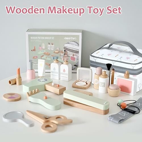 Houten make-up speelgoedset met accessoires