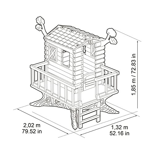 Afmetingen van houten speelhuisje met veranda.