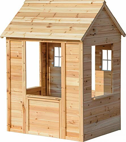 Houten speelhuisje voor kinderen.