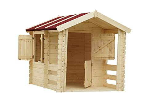 Houten speelhuisje voor kinderen.