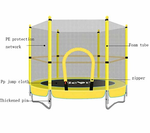 Trampoline met veiligheidsnet en dikke pinnen